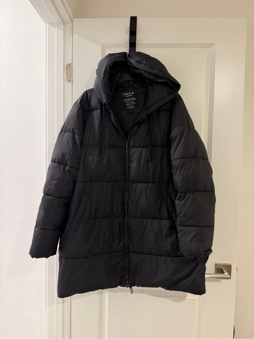 torrid Black Hooded Quilted Puffer Coat